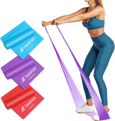 Long Resistance Bands (Set of 3) - Red, Purple, Blue