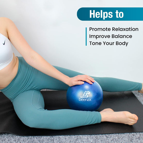 Soft Pilates Ball, 23cm Mini Gym Exercise Ball - Blue