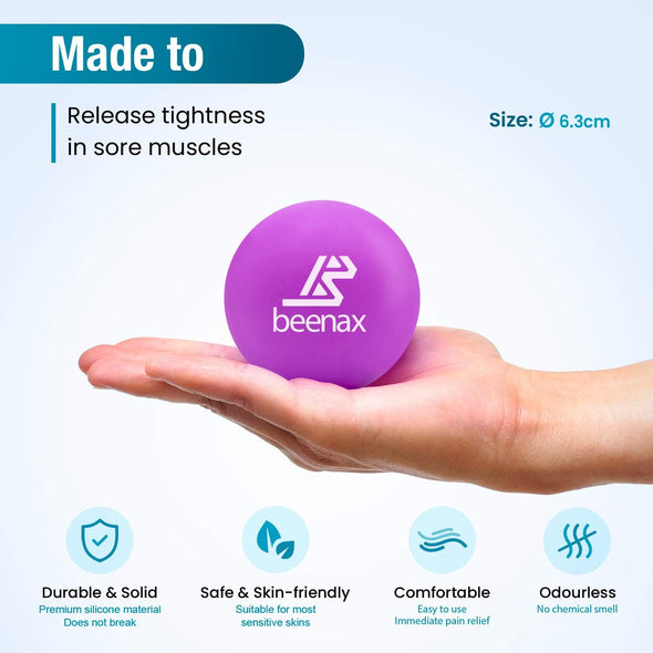 Lacrosse & Hard Spiky Massage Ball Set - Purple