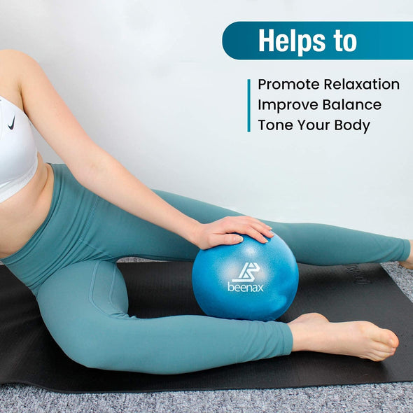 Soft Pilates Ball, 23cm Mini Gym Exercise Ball - Sky Blue