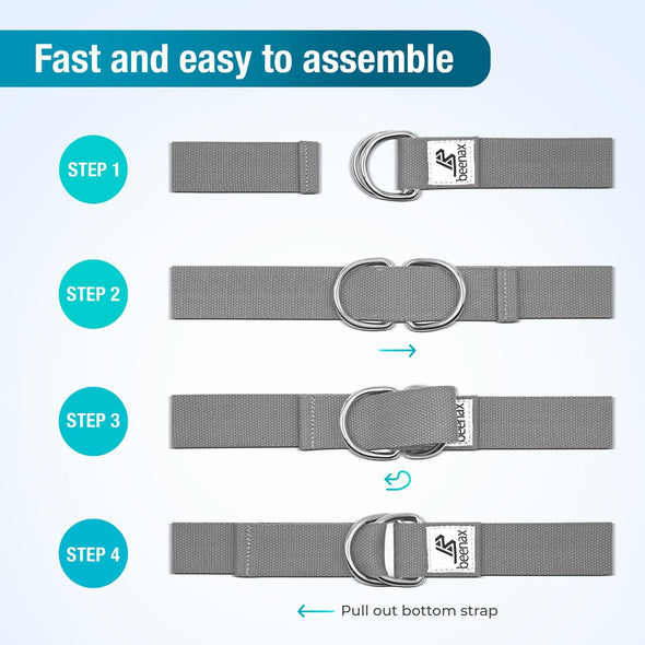 Yoga Strap Belt 1.85M, 2.45M - Grey