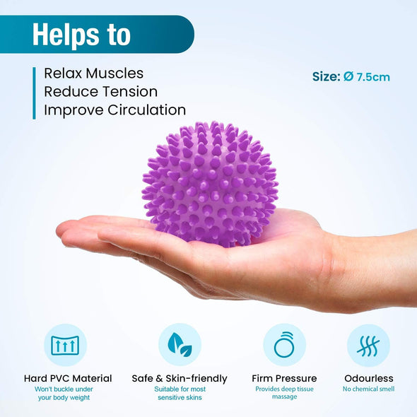 Lacrosse & Hard Spiky Massage Ball Set - Purple