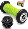 Foot Massage Roller and Hard Spiky Ball Set - Black