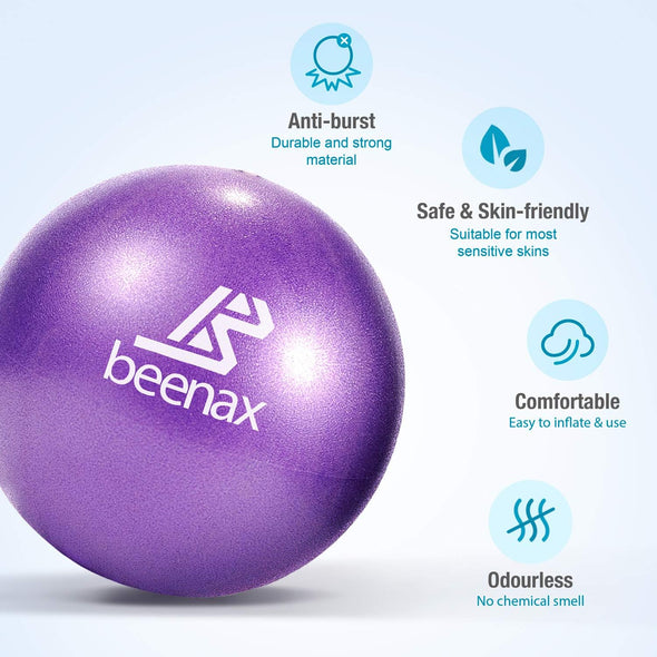 Soft Pilates Ball, 23cm Mini Gym Exercise Ball - Purple