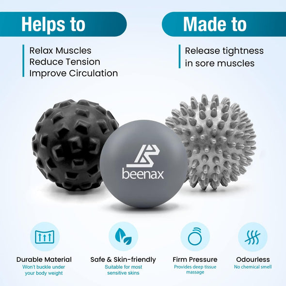 Massage Balls (Set of 3) - Grey