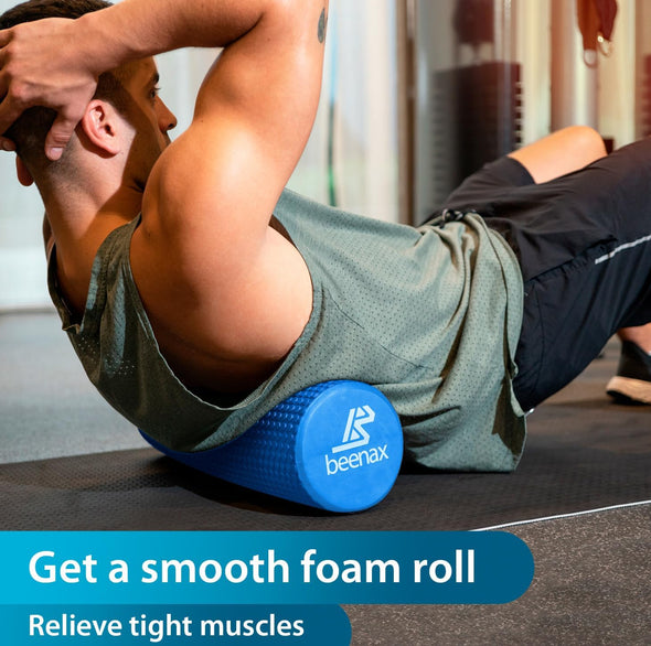 Foam Roller 44cm, Lightweight Muscle Roller - Blue