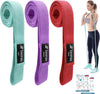 Long Fabric Resistance Bands (Set of 3) - Red, Purple, Cyan