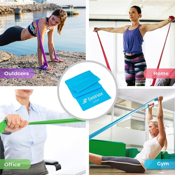 Long Resistance Bands (Set of 3) - Red, Purple, Blue