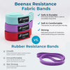 Long Fabric Resistance Bands (Set of 3) - Red, Purple, Cyan