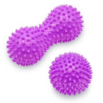 Hard Spiky Massage Ball Roller Set - Purple